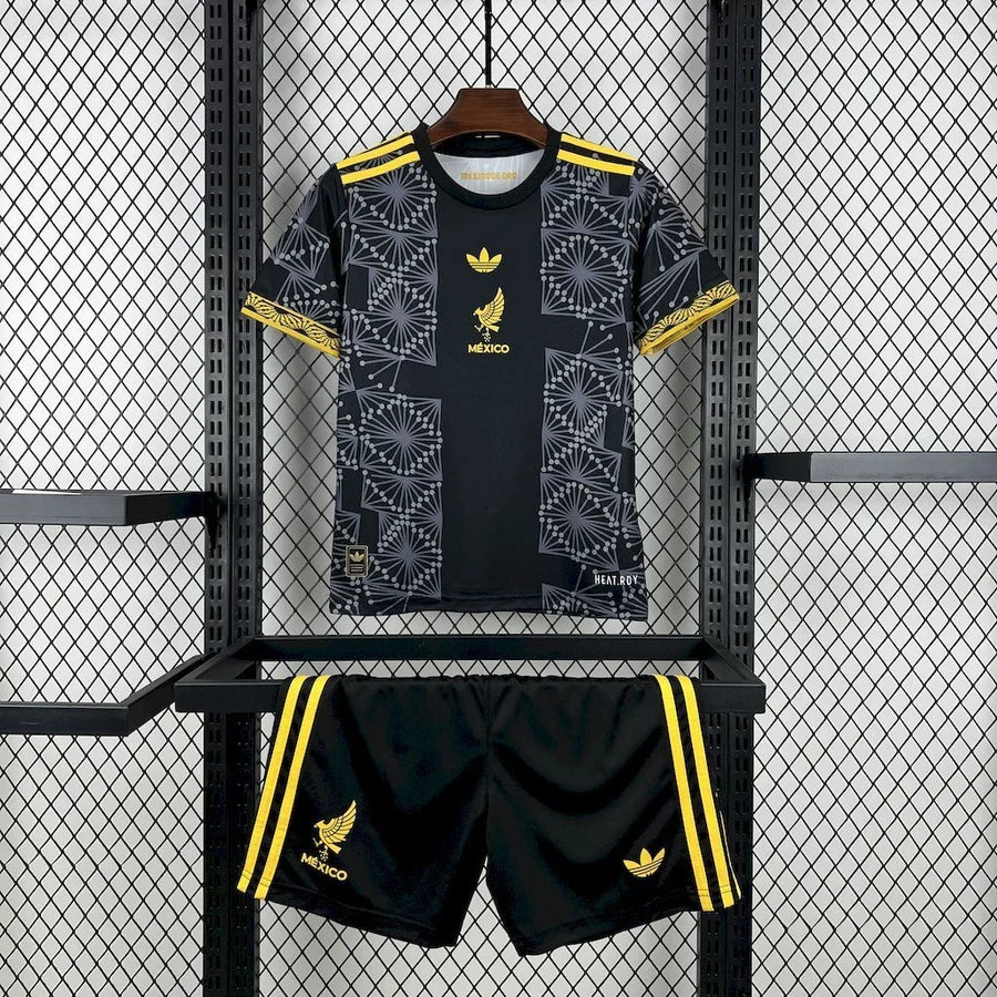 Kit ensemble football Mexique/Mexico 25 Gold noir adulte/enfant 2025/26