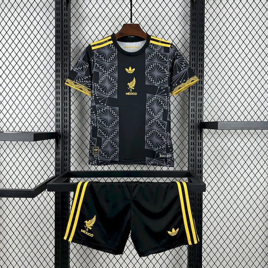 Kit ensemble football Mexique/Mexico 25 Gold noir adulte/enfant 2025/26