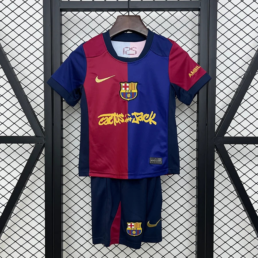 Kit ensemble football FC Barcelone/Barcelona domicile Travis Scott 2025/26