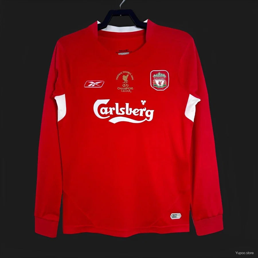 Maillot football Liverpool domicile manches longues Finale 2004/05