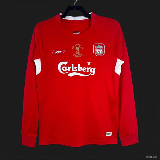 Maillot football Liverpool domicile manches longues Finale 2004/05