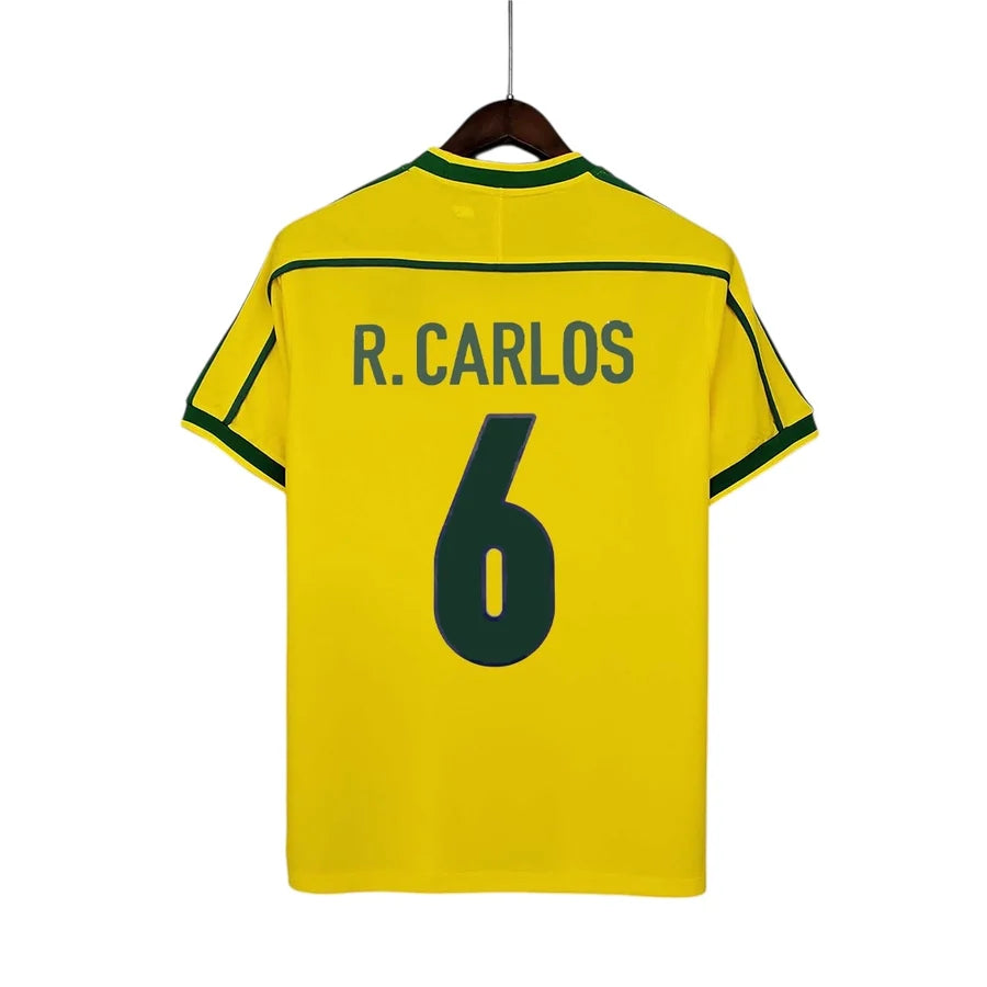 Maillot football Brésil Brazil domicile 1998 R.CARLOS #6