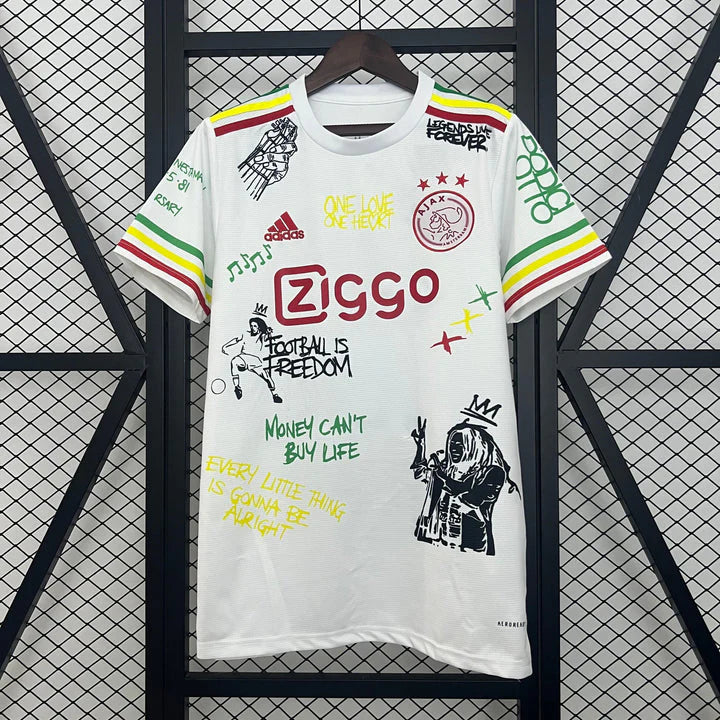Ajax Amsterdam Bob Marley Special Edition White Football Shirt 2025/26