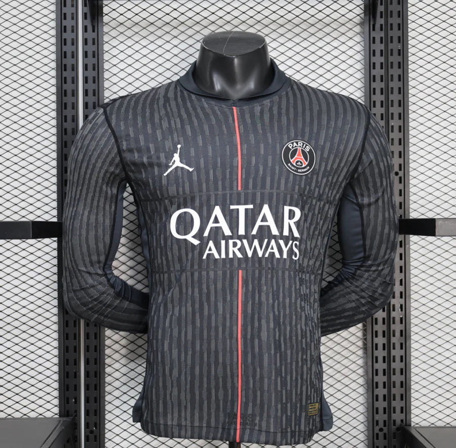 Maillot football PSG/Paris Jordan 4e fourth * Player Version 2025/26-MANCHES LONGUE