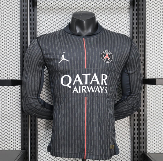Maillot football PSG/Paris Jordan 4e fourth * Player Version 2025/26-MANCHES LONGUE
