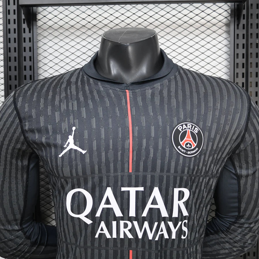 Maillot football PSG/Paris Jordan 4e fourth * Player Version 2025/26-MANCHES LONGUE