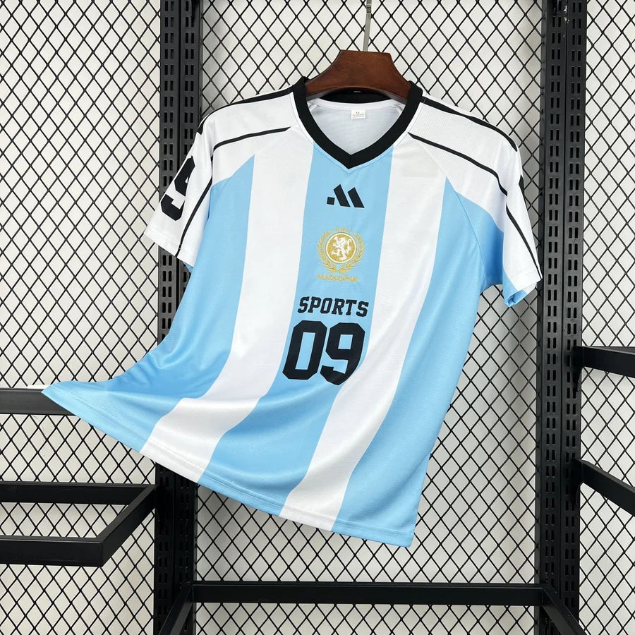 Maillot football Argentine Light Blue Striped Style V-Neck Coupe du monde 2026/27