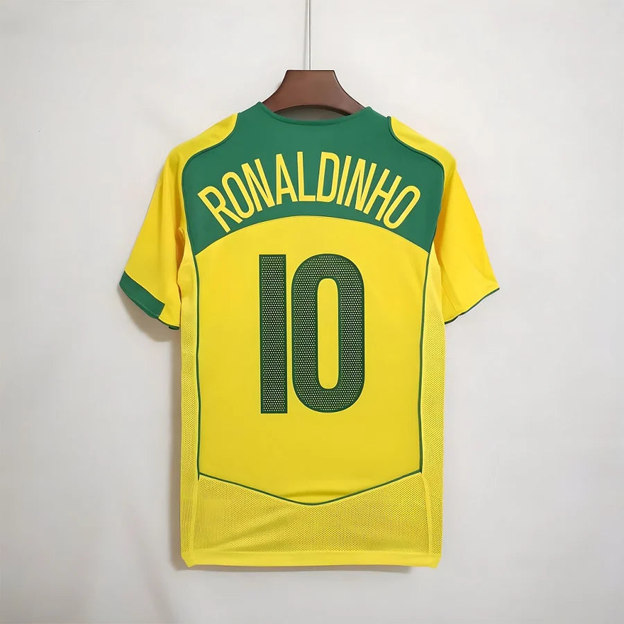 Maillot football Brésil Brazil domicile 2004 RONALDINHO #10