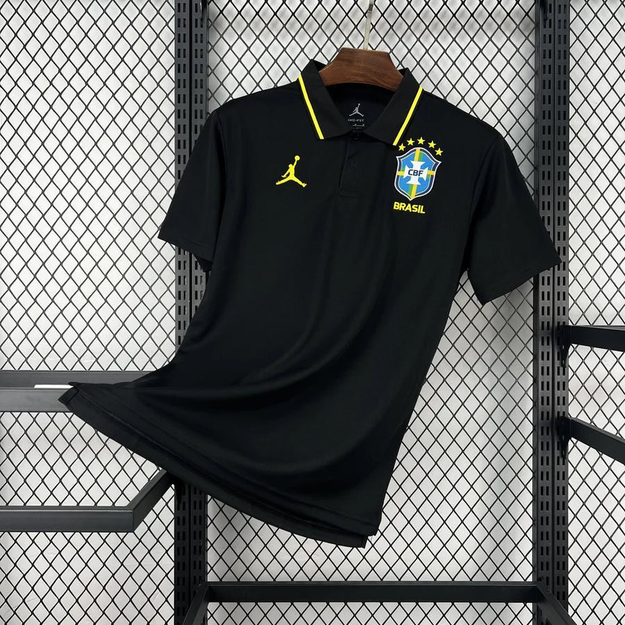 Maillot Polo football Brésil Brazil Noir 2026/27