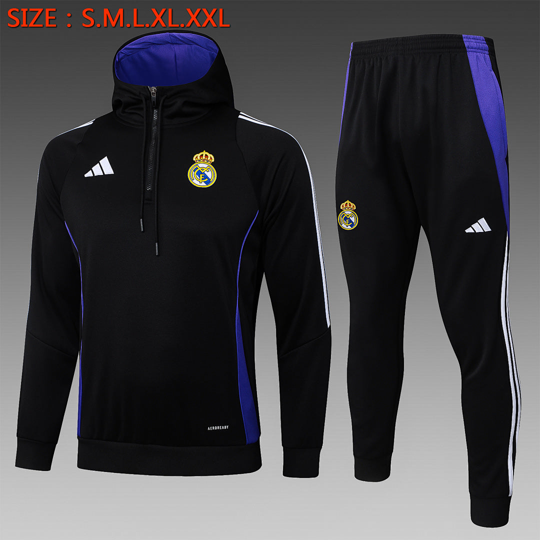 Ensemble Veste Real Madrid 2024/25- Avec Capuche