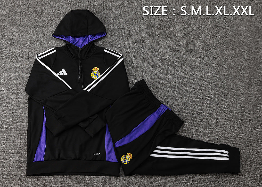 Ensemble Veste Real Madrid 2024/25- Avec Capuche