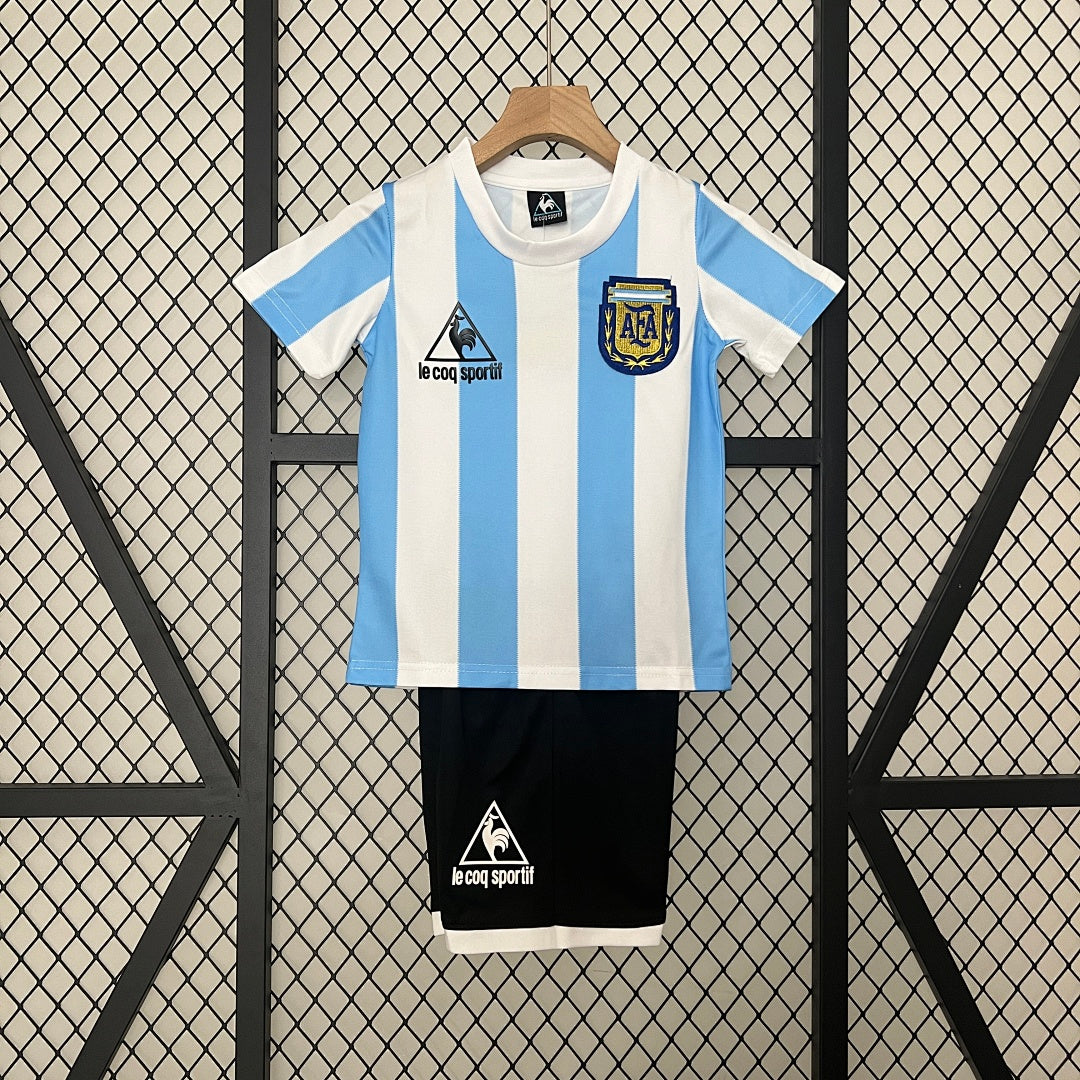Kit Ensemble Football Argentine Domicile Enfant Rétro 1986
