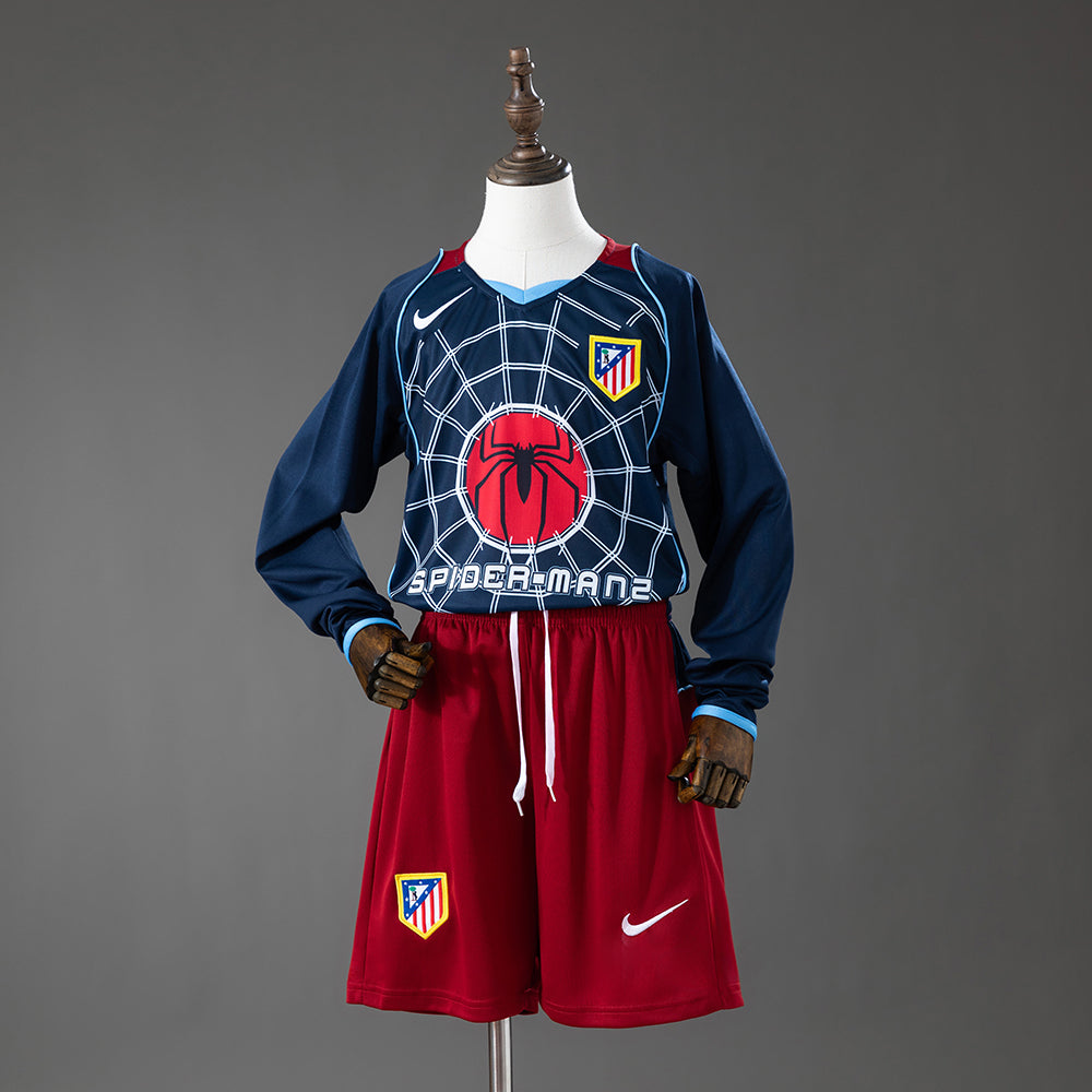 Kit Ensemble Football Atletico Madrid Extérieur Enfant Rétro Manches Longues 2004/05