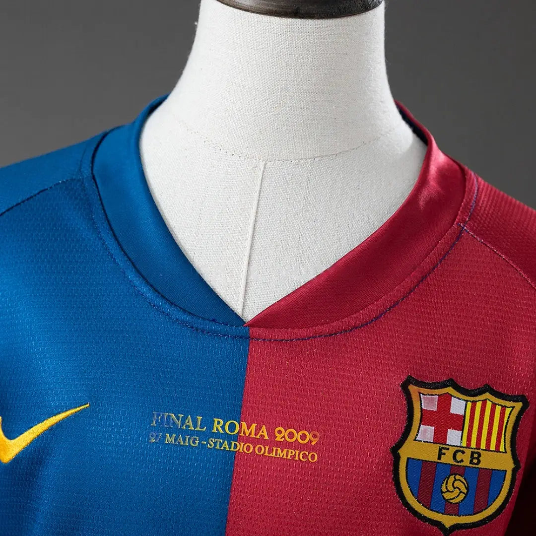 Kit Ensemble Football Barcelone Domicile Enfant Rétro Manches Longues 2008/09