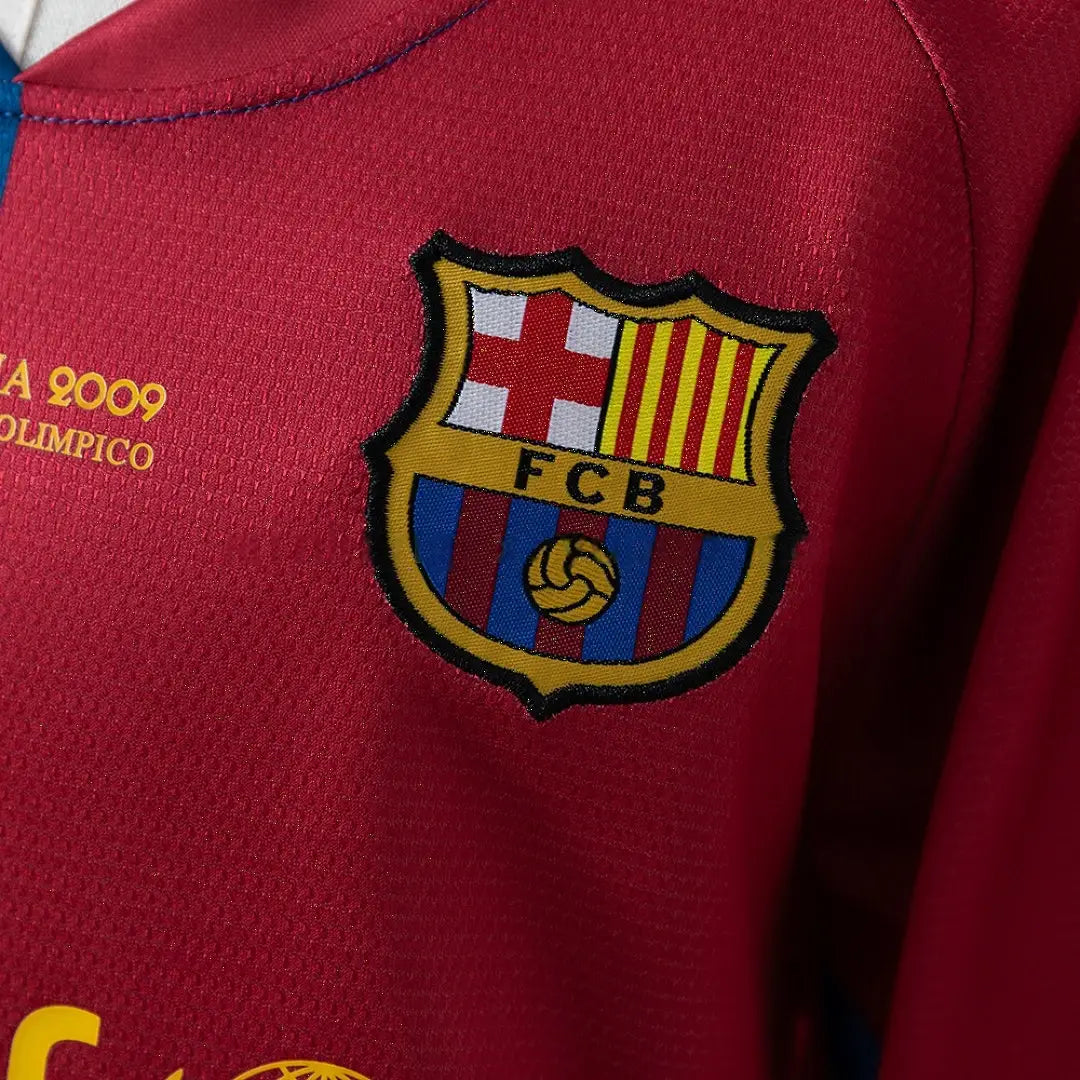 Kit Ensemble Football Barcelone Domicile Enfant Rétro Manches Longues 2008/09