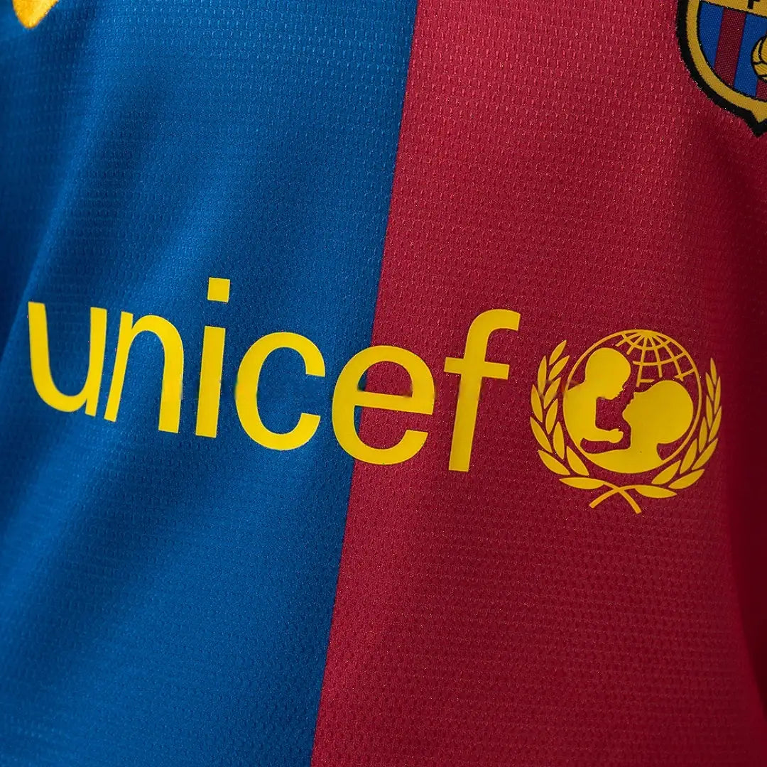 Kit Ensemble Football Barcelone Domicile Enfant Rétro Manches Longues 2008/09