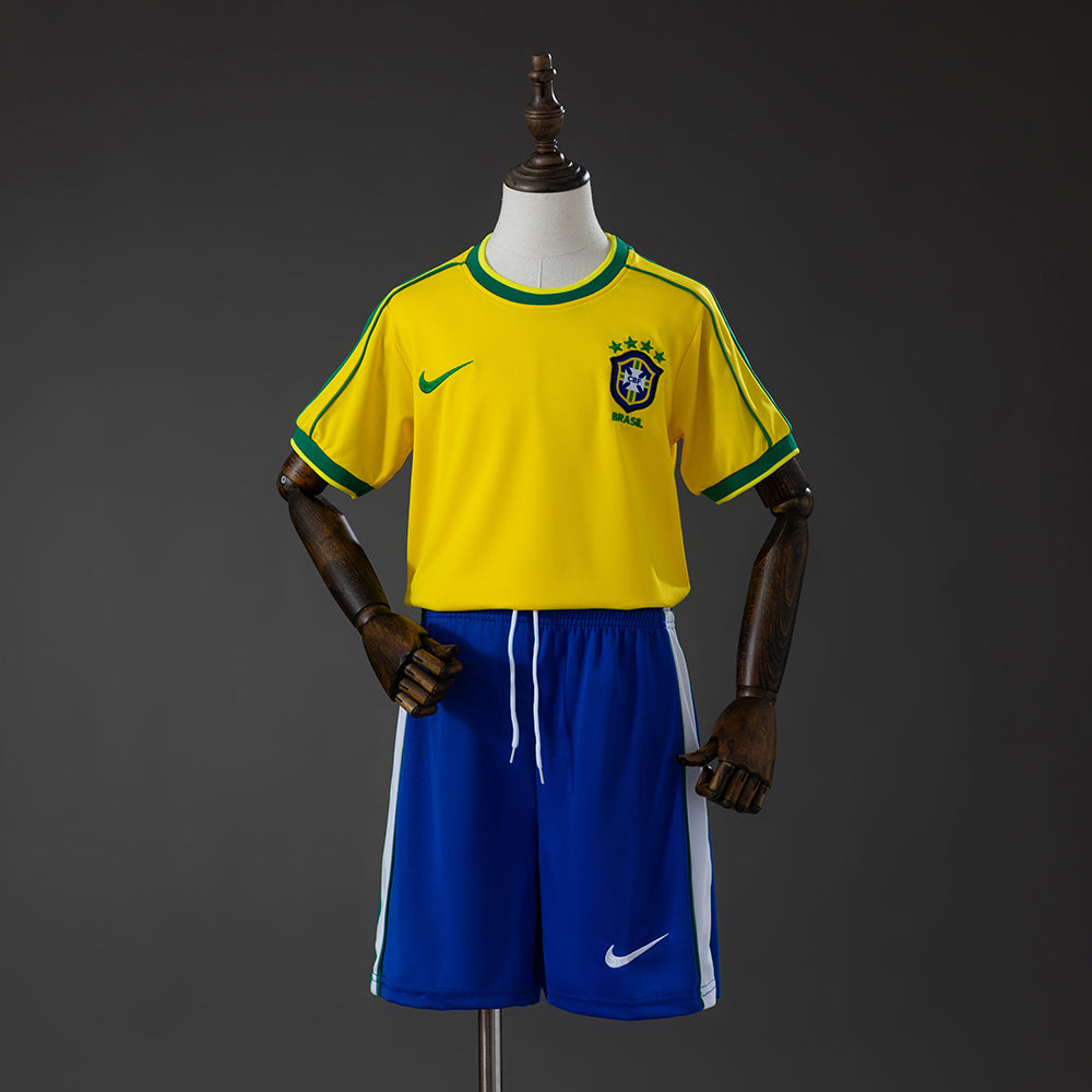 Kit Ensemble Football Brésil Domicile Enfant Rétro 1998
