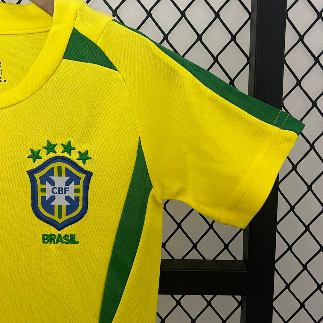 Kit Ensemble Football Brésil Domicile Enfant Rétro 2002