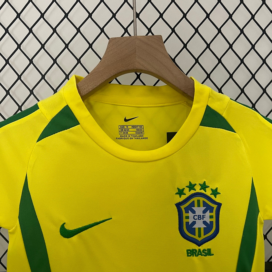 Kit Ensemble Football Brésil Domicile Enfant Rétro 2002