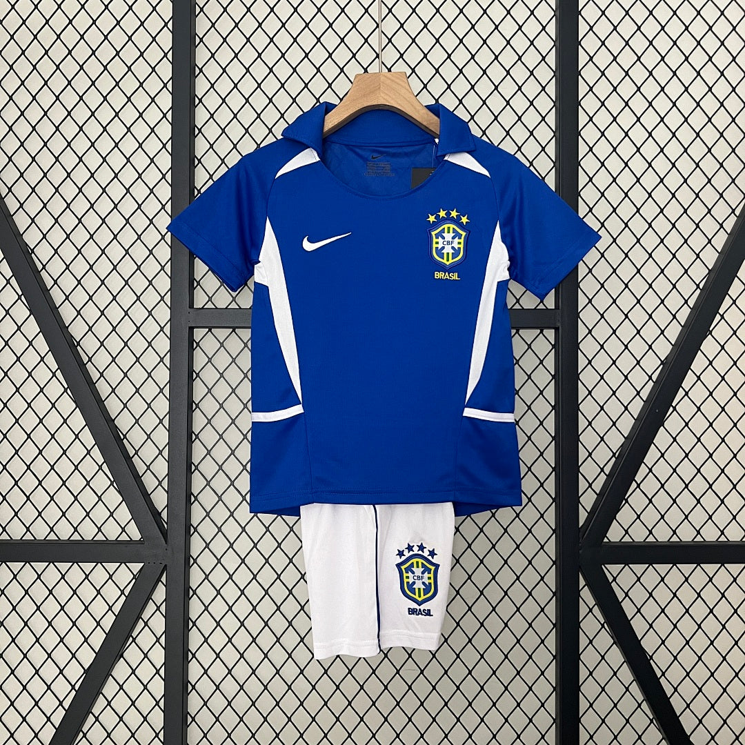 Kit Ensemble Football Brésil Extérieur Enfant Rétro 2002.