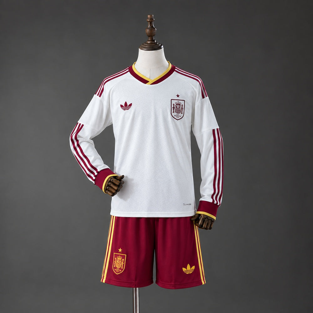 Kit Ensemble Football Espagne Extérieur Manches Longues Enfant 2026 .