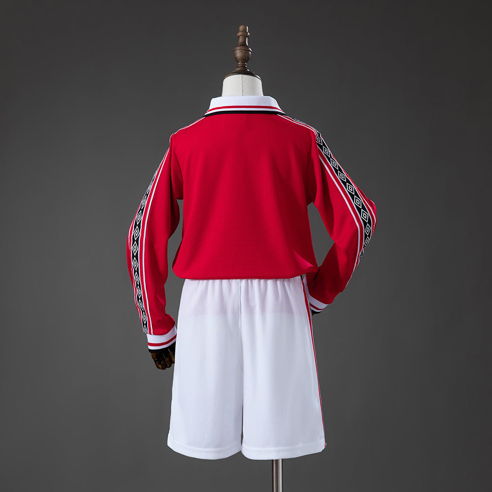 Kit Ensemble Football M-U Domicile Enfant Rétro Manches Longues 1998/99