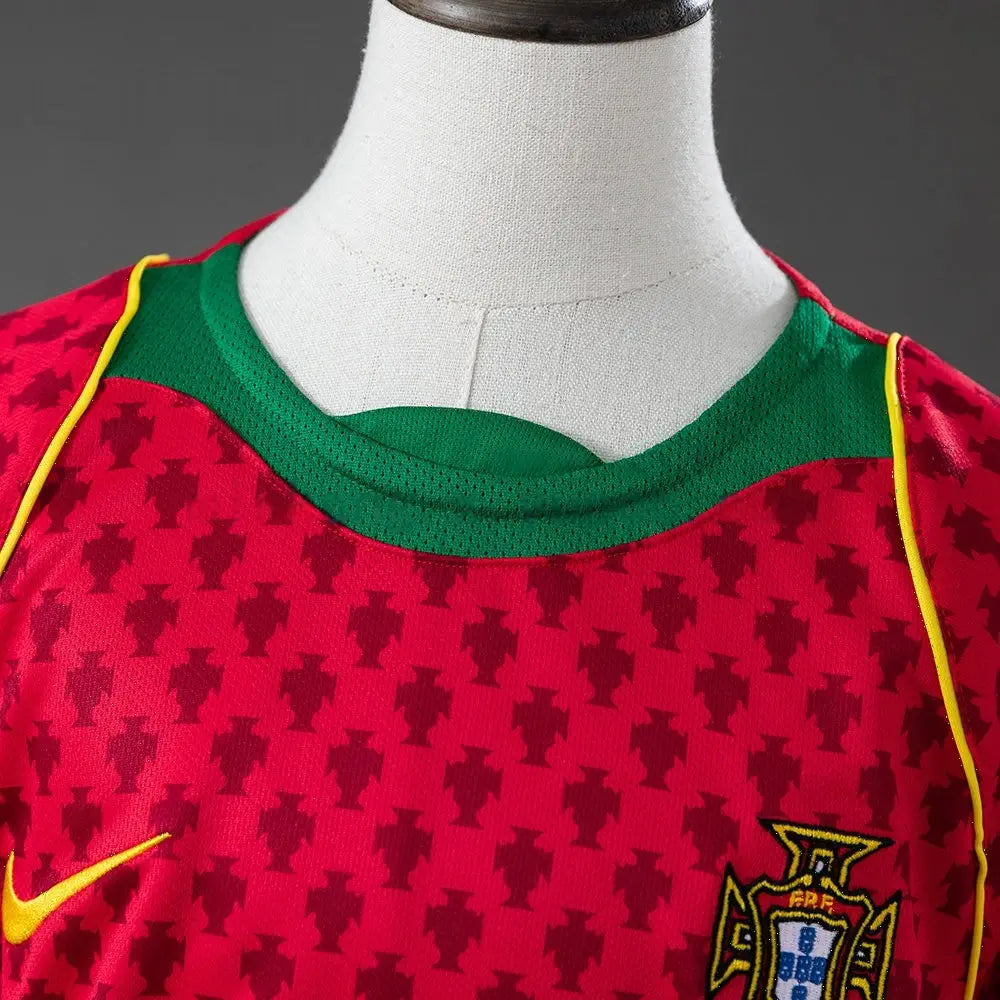 Kit Ensemble Football Portugal Domicile Enfant Rétro Manches Longues 2004