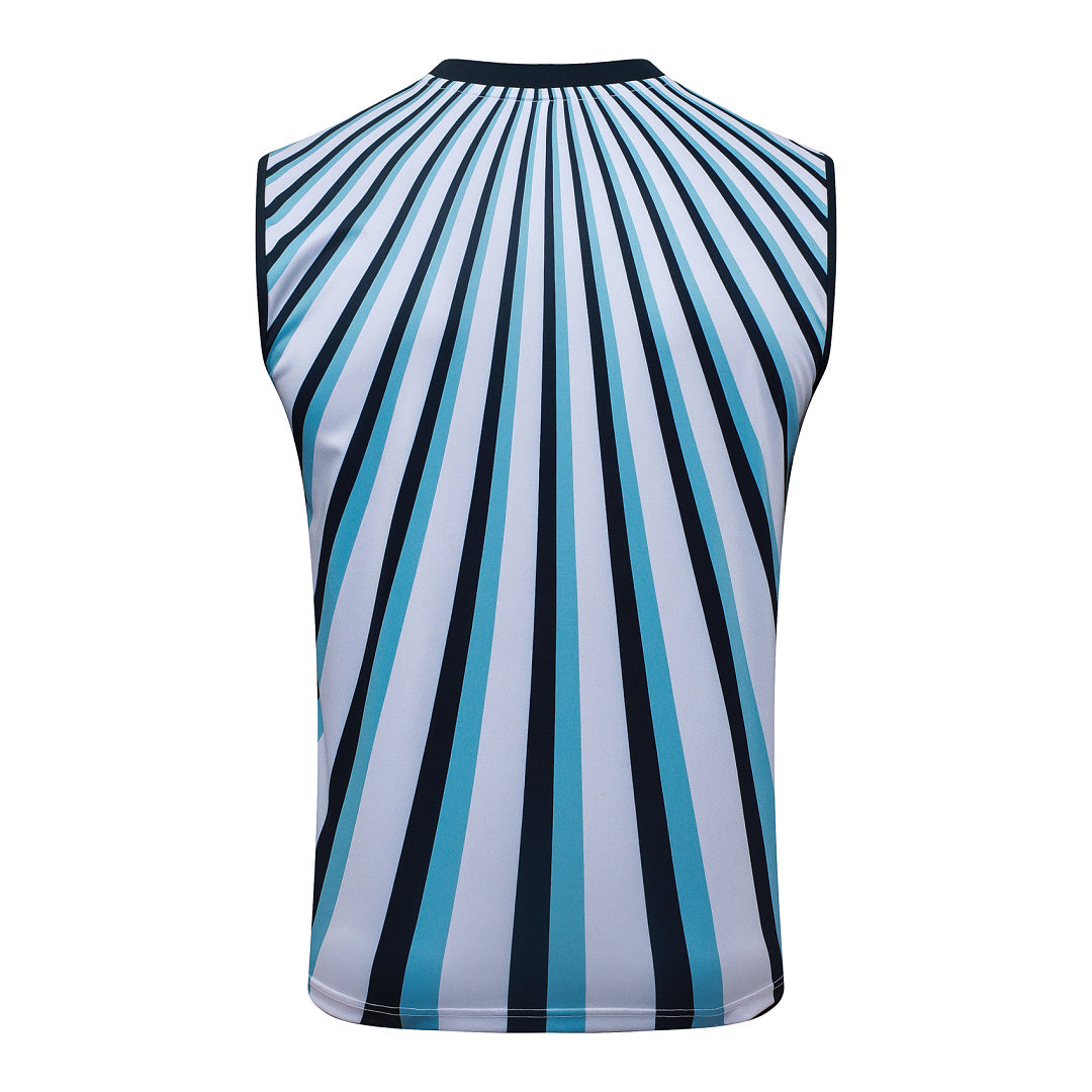 Kit Football Argentine Ensemble Training Sans Manches Blanc Bleu