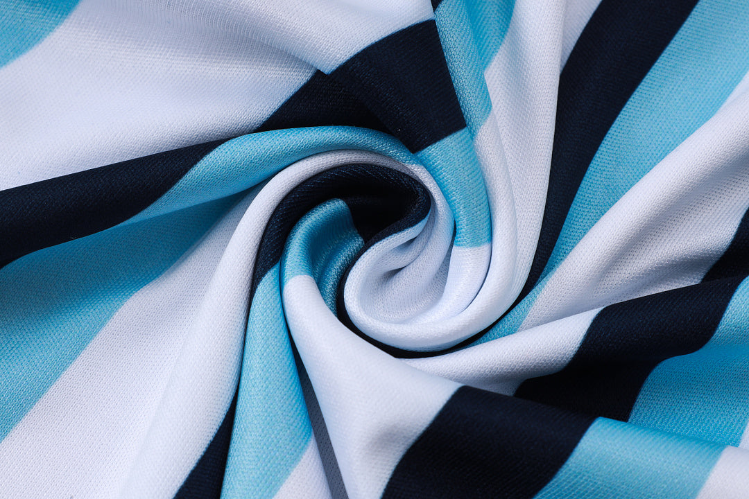 Kit Football Argentine Ensemble Training Sans Manches Blanc Bleu