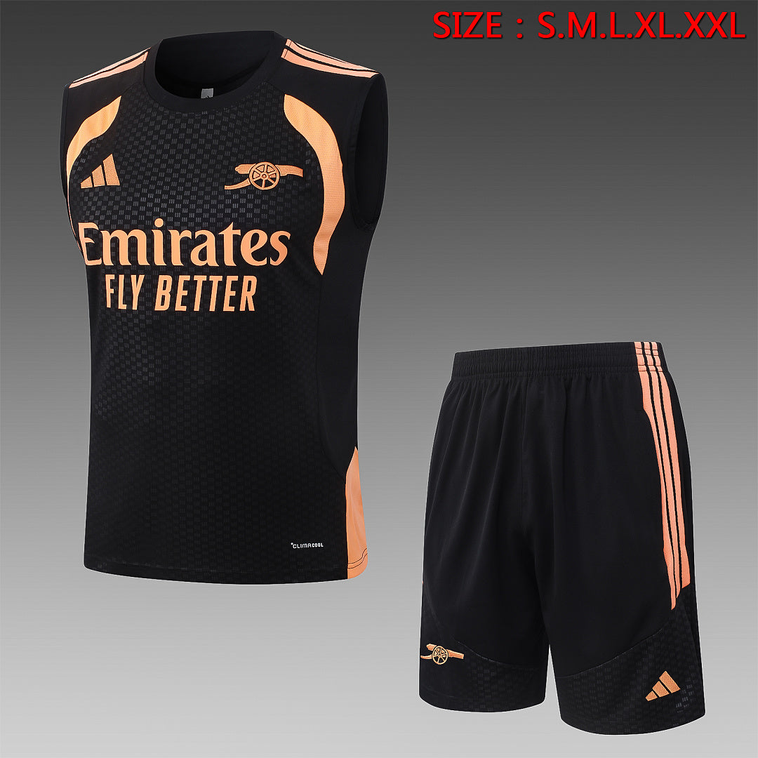 Kit Football Arsenal Ensemble Training Noir Orange