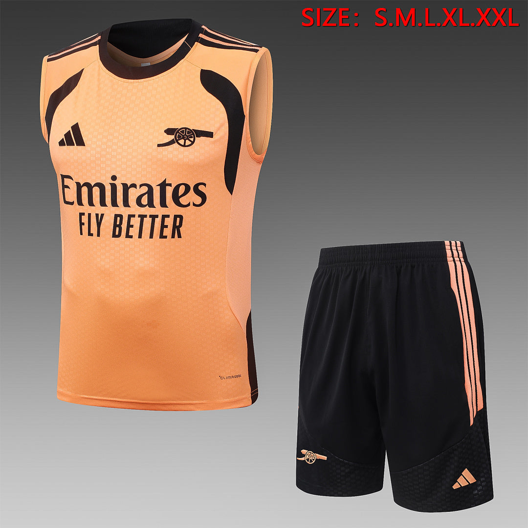 Kit Football Arsenal Ensemble Training Sans Manches Orange 2026/27