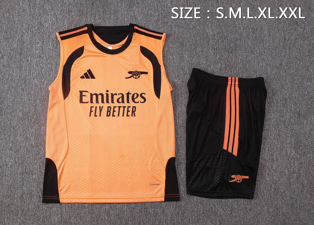 Kit Football Arsenal Ensemble Training Sans Manches Orange 2026/27