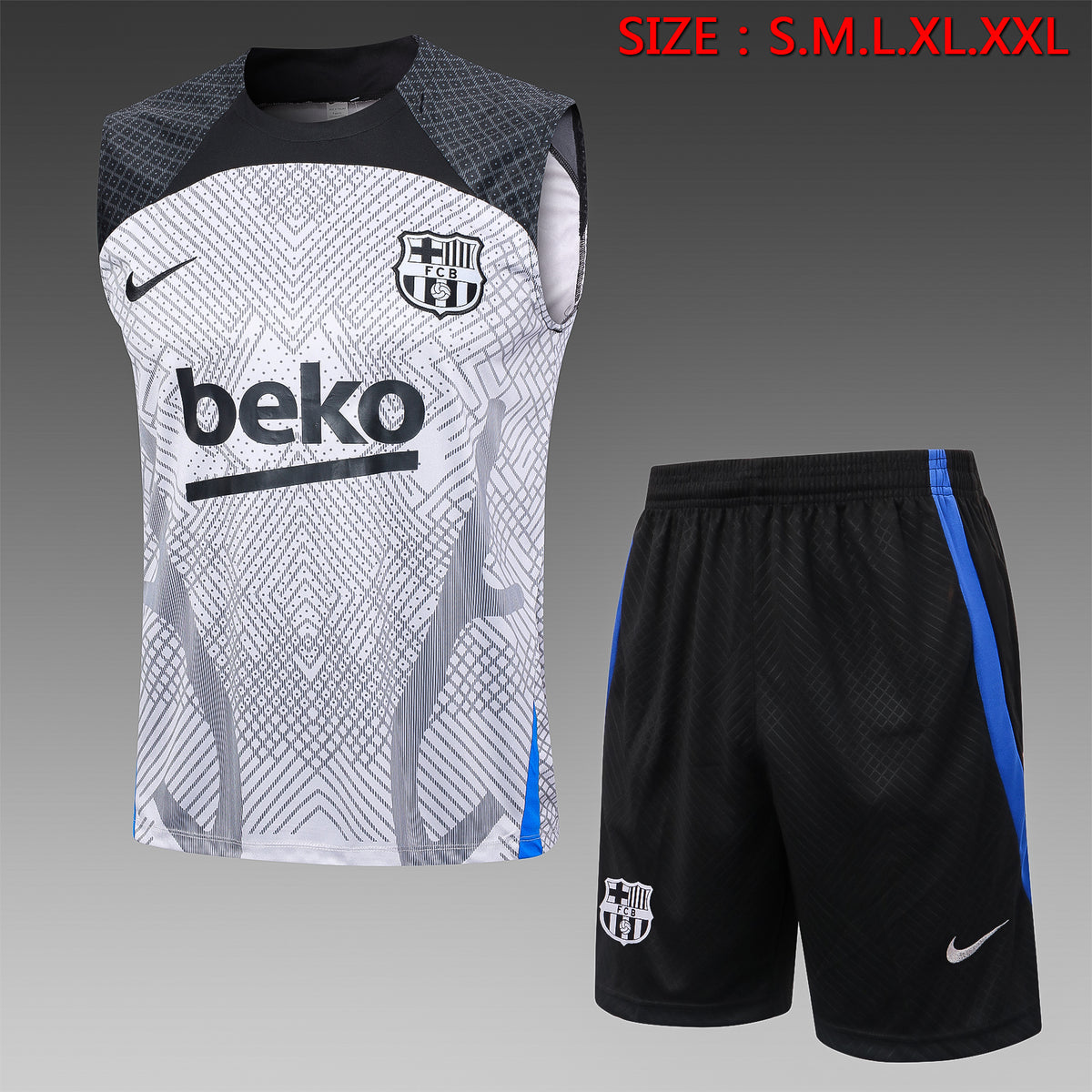 Kit Football Barcelone Ensemble Training Sans Manches 2023/24