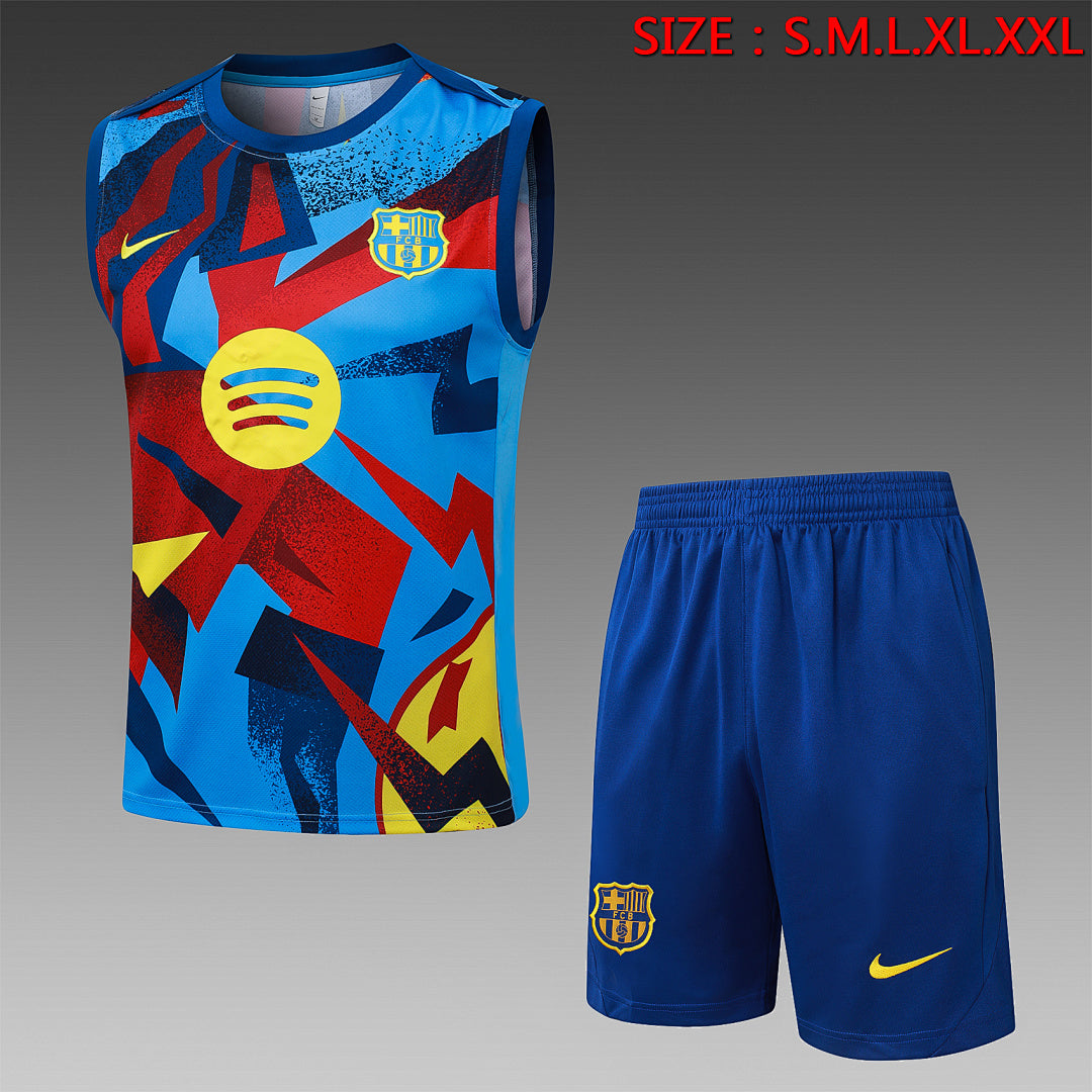 Kit Football Barcelone Ensemble Training Sans Manches 2025/26