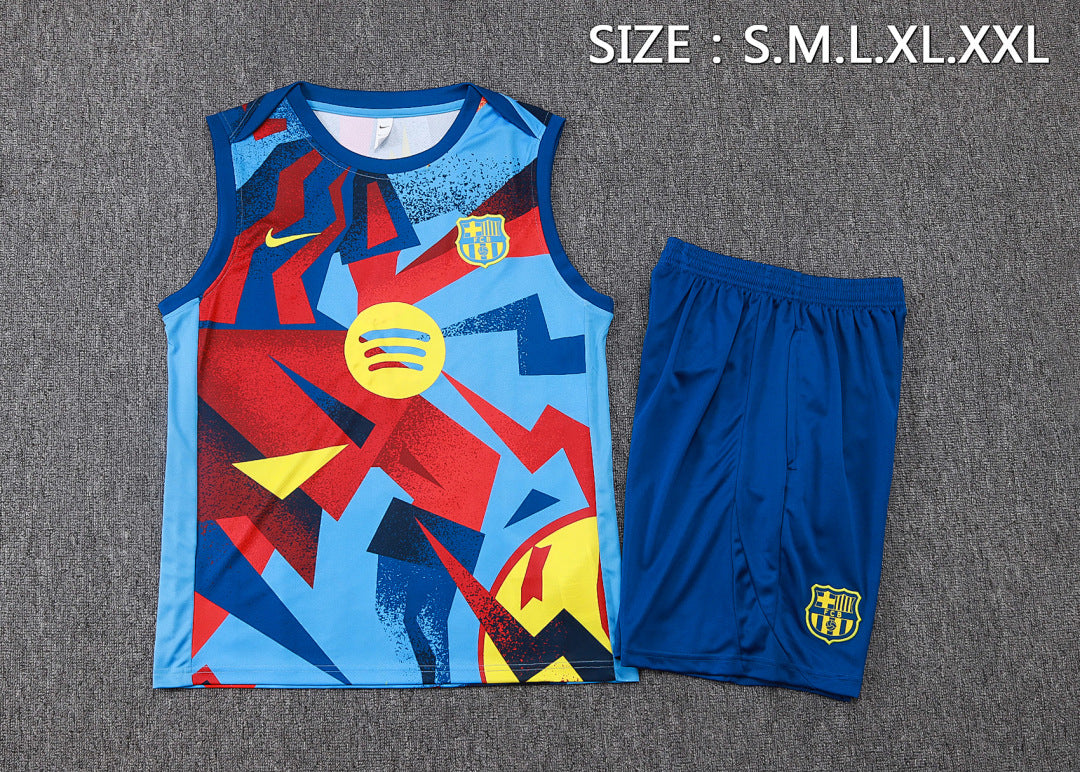 Kit Football Barcelone Ensemble Training Sans Manches 2025/26
