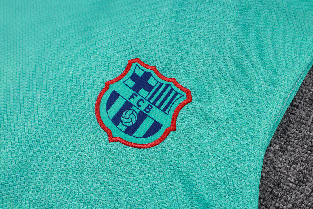 Kit Football Barcelone Ensemble Training Sans Manches Vert Clair