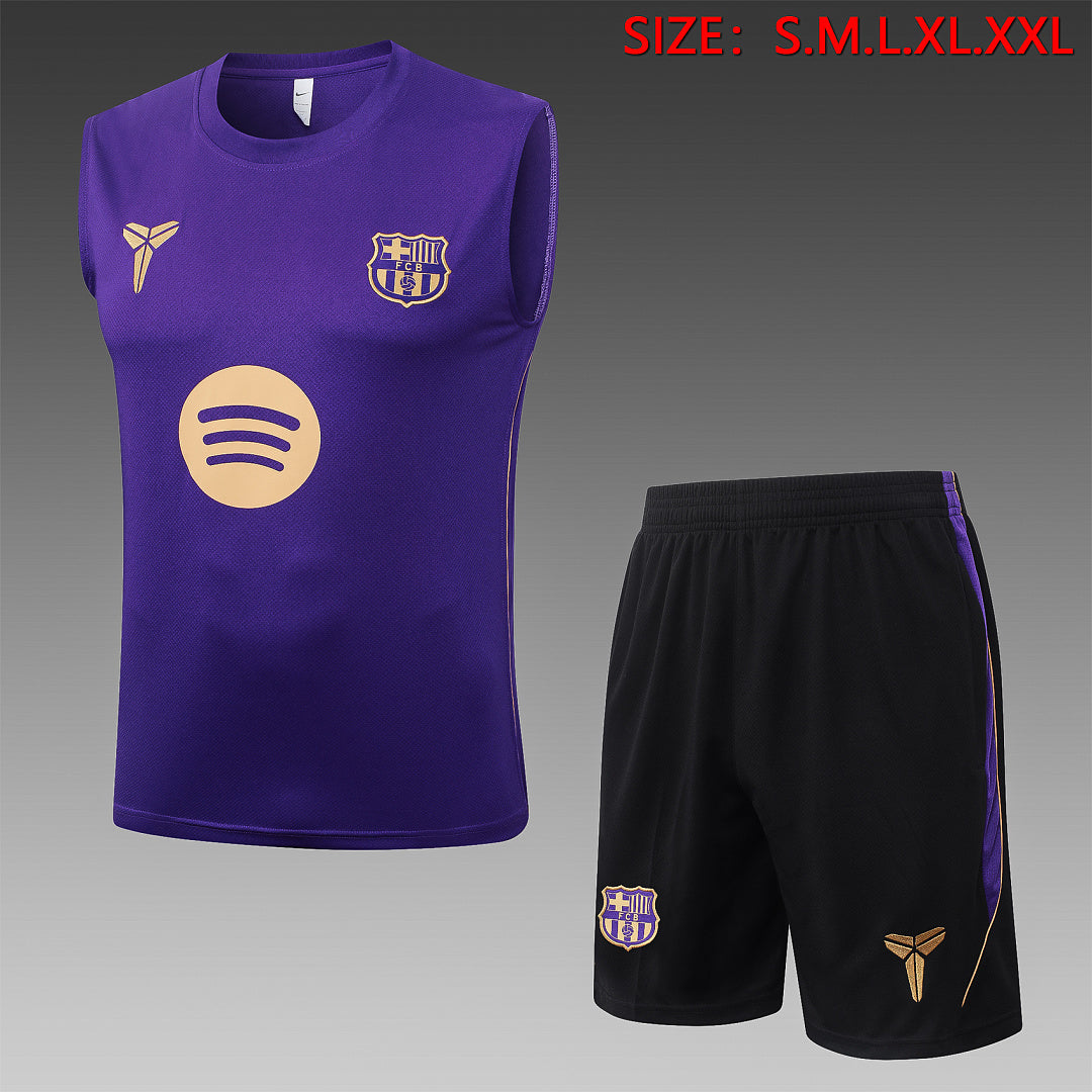 Kit Football Barcelone Ensemble Training Sans Manches Violet