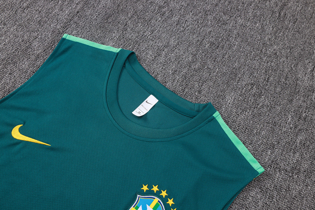 Kit Football Brésil Ensemble Débardeur Entraînement Vert Foncé 2627
