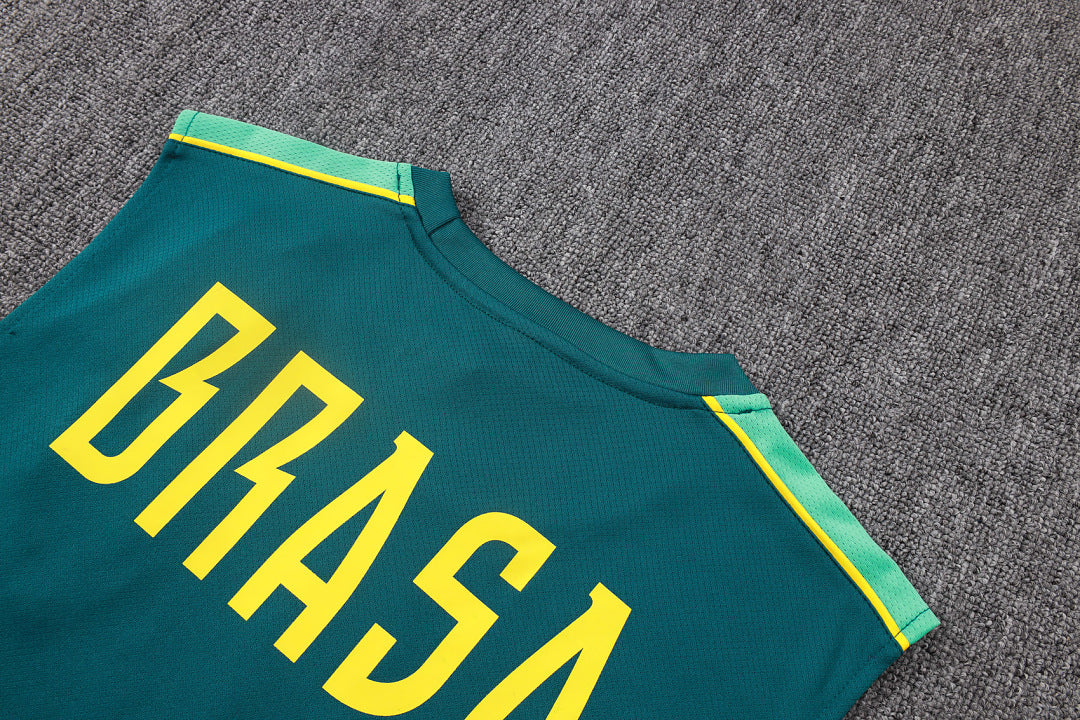 Kit Football Brésil Ensemble Débardeur Entraînement Vert Foncé 2627