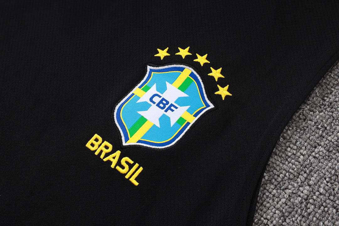 Kit Football Brésil Ensemble Training Noir Jaune