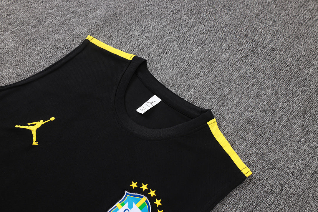 Kit Football Brésil Ensemble Training Noir Jaune