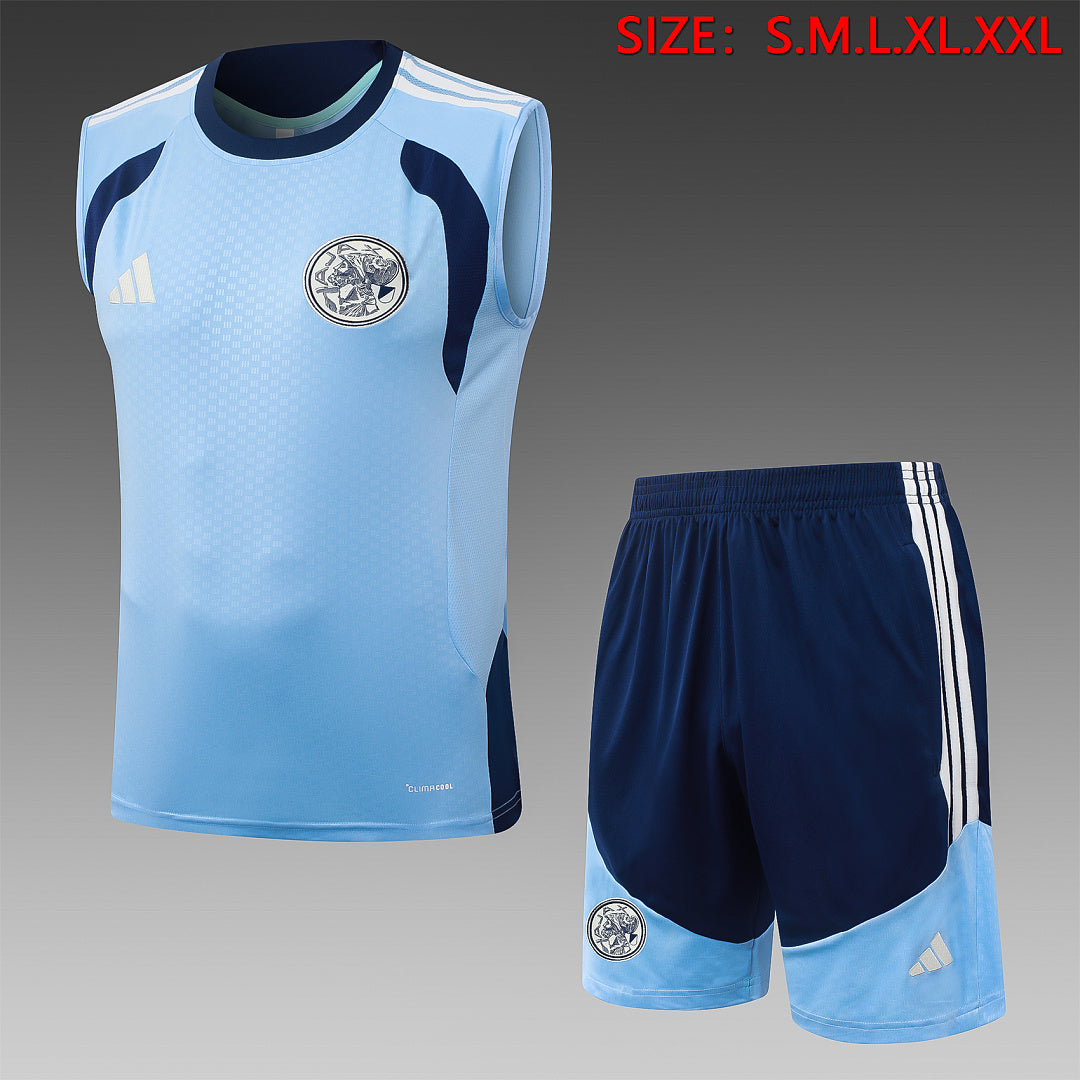 Kit Football Ensemble Training Sans Manches Bleu Clair