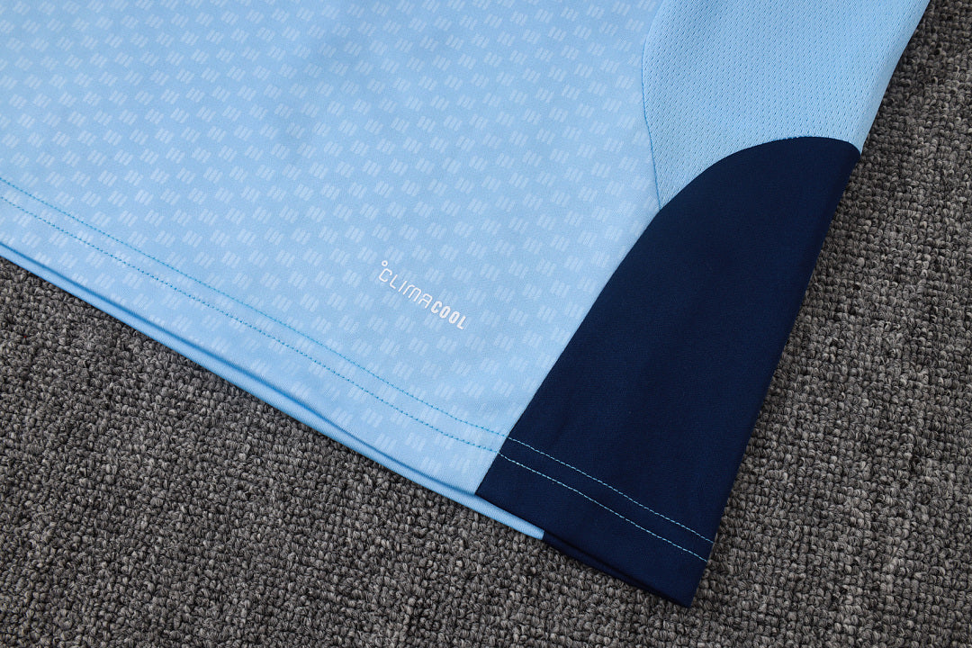 Kit Football Ensemble Training Sans Manches Bleu Clair