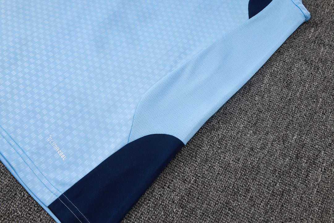 Kit Football Ensemble Training Sans Manches Bleu Clair
