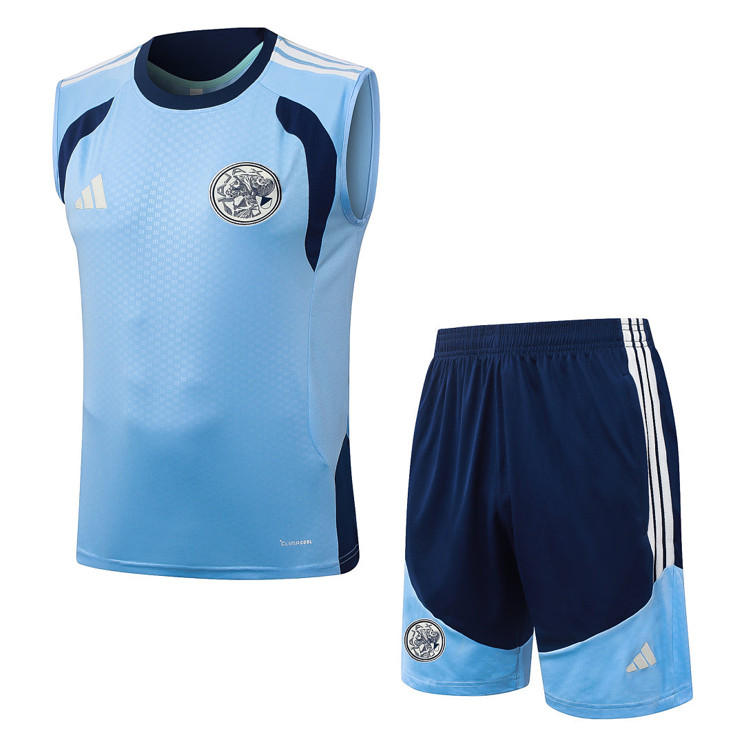 Kit Football Ensemble Training Sans Manches Bleu Clair
