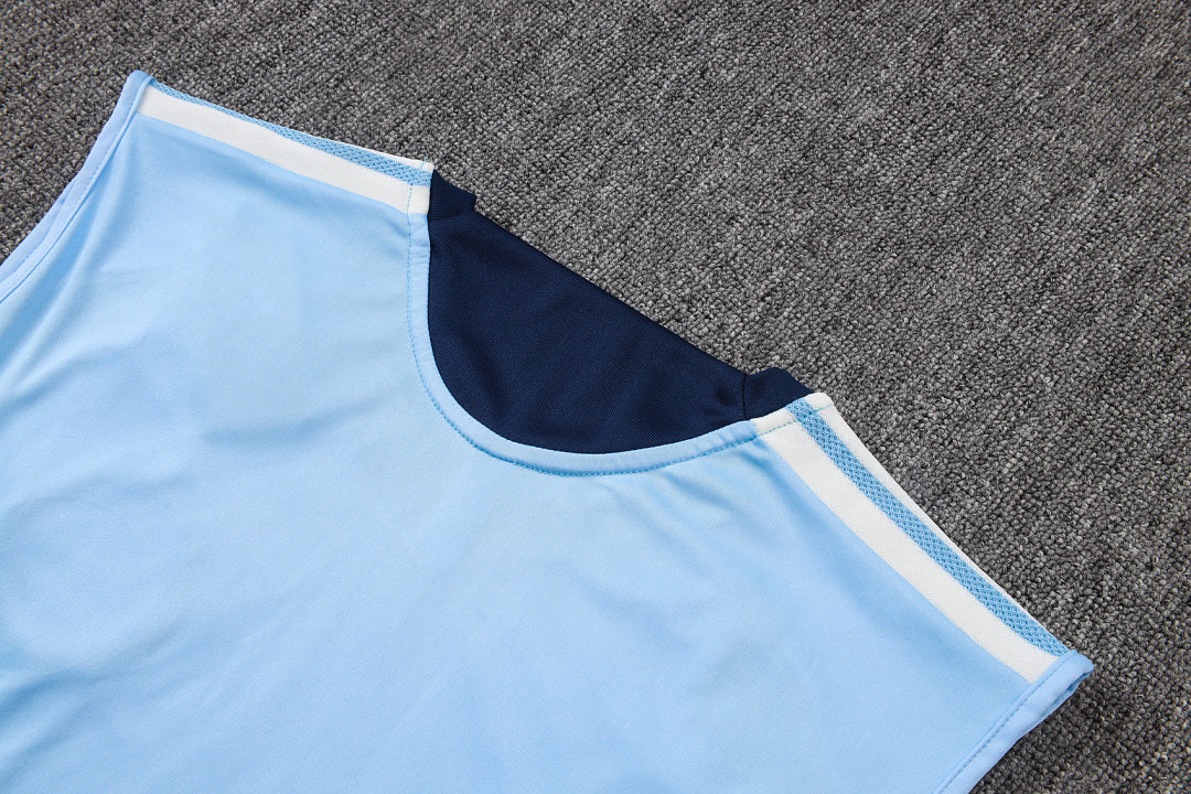 Kit Football Ensemble Training Sans Manches Bleu Clair