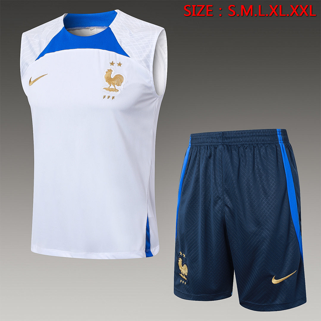 Kit Football France Ensemble Training Débardeur Blanc 2023/24