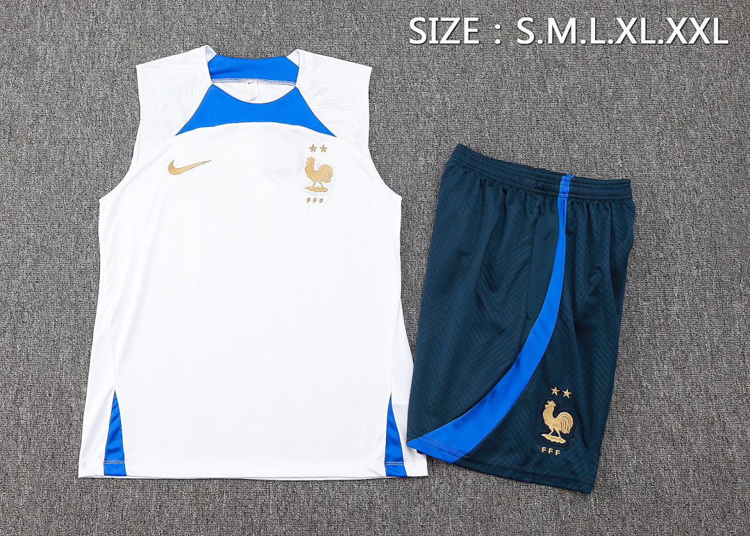 Kit Football France Ensemble Training Débardeur Blanc 2023/24