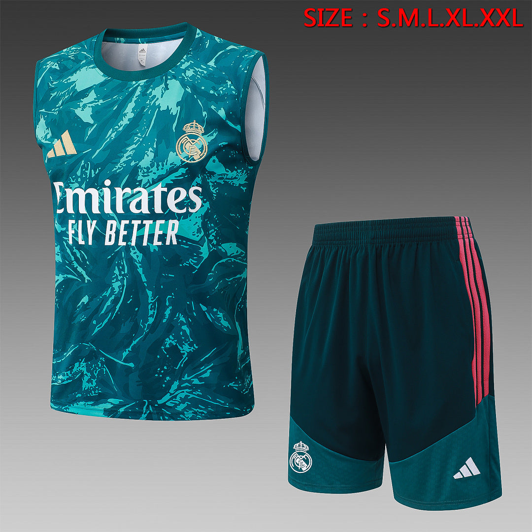 Kit Football Madrid Ensemble Training Débardeur Vert Foncé 2026/27