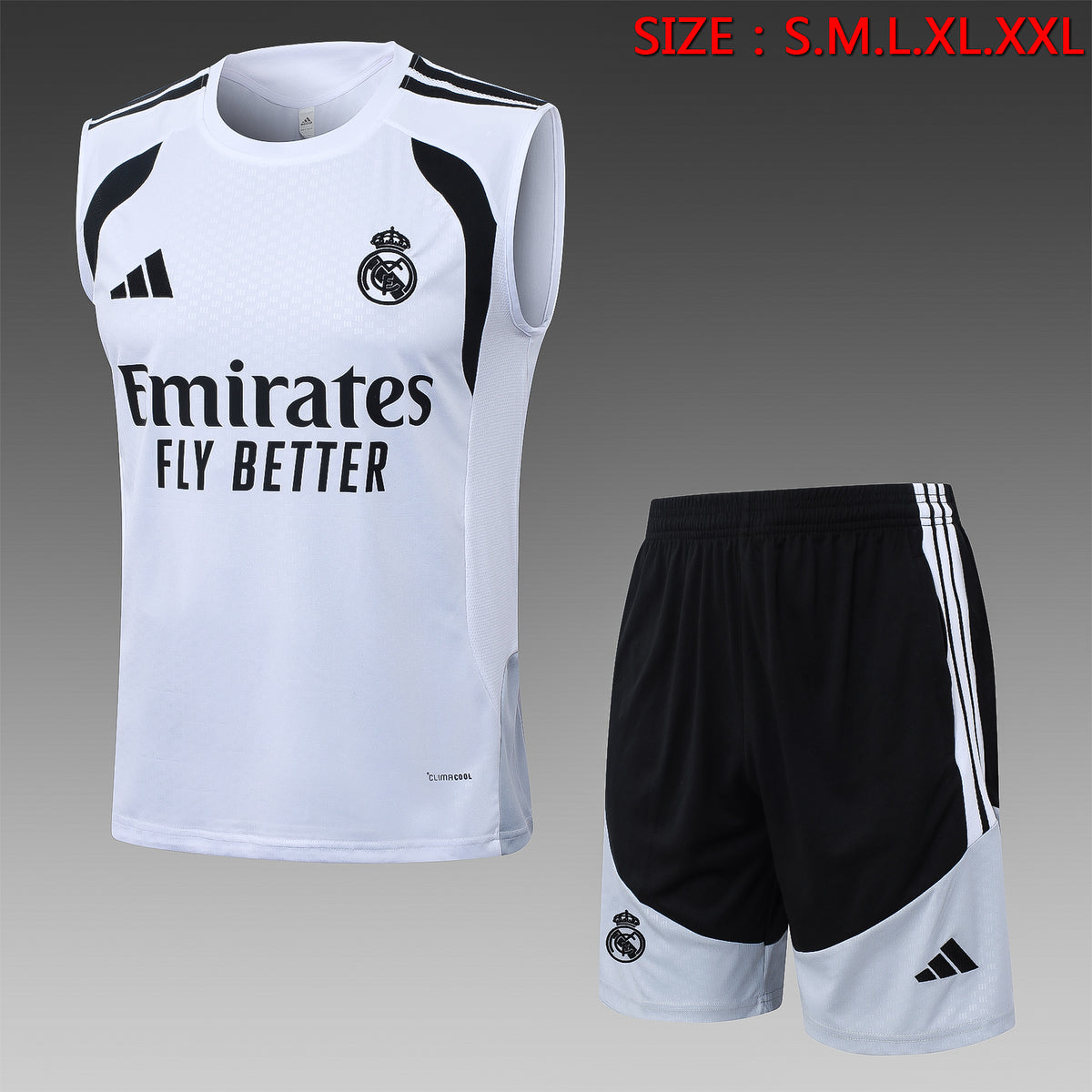 Kit Football Madrid Ensemble Training Sans Manches Blanc 2026/27